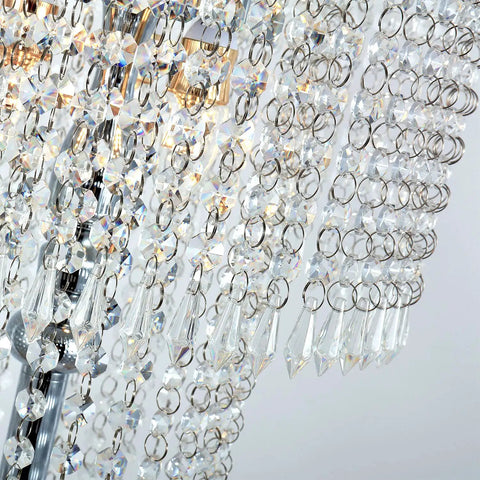 Modern Crystal Floor Lamp With Chrome Finish And Crystal Dazzle For Cozy Reading Nook And Dim Corner Lighting In Office Cafe Den Living Room And Bedroom Three Lights