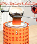 Gold Smelting Furnace 3kg Kit With Graphite Crucible For Jewelry And Metal Casting Refining Quickly Melt Gold Silver Copper Aluminum In 25 To 30 Minutes At 2102F With High Power Heating Core Home Workshop Ready shown melting metal