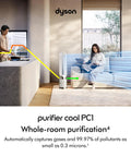 Purifier Cool PC1 Bladeless Air Purifier Tower Fan With HEPA And Activated Carbon Filter in living room with airflow effect