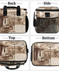 Insulated Picnic Backpack With Large Capacity For Food And Drinks Portable Lunch Bag showing back, side, top, and bottom views