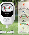 4 In 1 Soil Moisture Meter With Fertility PH And Sunlight Meter For Gardening And Farming Easy To Use Soil Tester For Indoor And Outdoor Plants Plant Care Gauge For Home Gardeners And Pros, front view