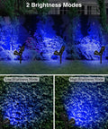 Blue Solar Spotlight Kit Outdoor Waterproof Garden Lights With Auto On Off And 180 Degree Adjustable Spotlight And Panel