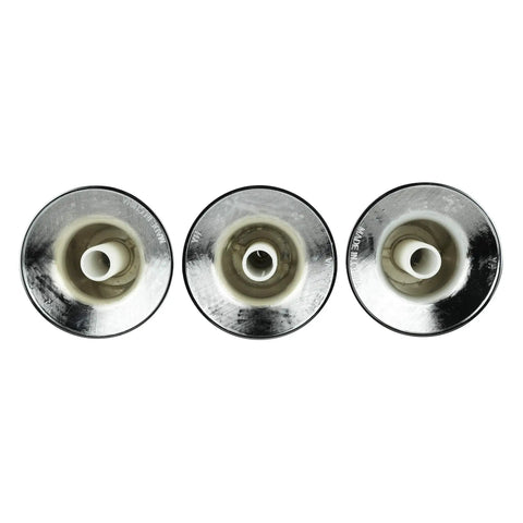 Three Handle Tub And Shower Remodel Kit For Price Pfister Verve Chrome Finish Restores Worn Tub And Shower Handles Includes Flanges And Nipples Hot And Cold Trim Easy Install Classic Style No Brainer Value, showing three chrome flanges.