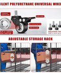 Beefy Five Tier Heavy Duty Wire Shelving System For Garage And Workshop Storage, 3500 Lbs Total Load Capacity, Rolling Wire Rack With Adjustable Shelf Heights, 60 Inch Wide By 24 Inch Deep By 72 Inch High, black steel shelves with caster and leveling feet
