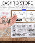 Image of Pro Grade 50 Piece 304 Stainless Steel T Slot Bolt Kit M5 And M6 Drop In Stud Bolts in clear plastic case for storage