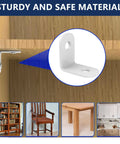 Beefy Heavy Duty White Corner Braces For Wood Shelves L Brackets 90 Degree Right Angle Stainless Steel Fasteners in use
