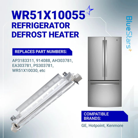 Upgraded Fridge Defrost Heater With Metal Shield For GE And Kenmore Replaces AP3183311 914088 AH303781 EA303781 product and fridge