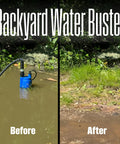 1/4 HP Submersible Sump Pump, 25 GPM High Flow Water Removal, portable thermoplastic utility pump in use draining backyard water