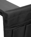 Close-up of Comfy Extra Wide Garden Kneeler Seat 10.6 Inches Wide Height Adjustable Foldable Gardening Stool with tool pouch in black