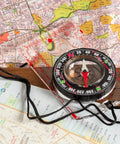 Hiking And Backpacking Compass For Quick Navigation Dope Field Tool With 360 Degree Bezel And Liquid Filled Needle on map