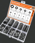 900 Piece Black Zinc Flat Washers Assorted Kit With Lock Metal Washers In Durable Plastic Case Includes M2 M2.5 M3 M4 M5 M6 M8 M10 M12 For Electrical Projects And DIY Gear