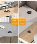 Sleek 2 Inch Desk Power Grommet Outlet With AC Receptacle And Multiple USB Ports delivering quick Type C zip in different table setups.