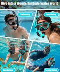 Adults using 2 Pack Dry Snorkel Set For Adults With Panoramic View Dope Anti Leak And Anti Fog Tech in pool and ocean