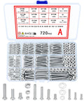 720 Piece Nuts And Bolts Kit With Carbon Steel M3 M4 M5 Screws Nuts And Washers In Cross Pan Head Machine Screws Set in storage case