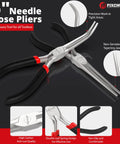 Heavy Duty 6 Inch Needle Nose Pliers 2 Pack Carbon Steel With Insulated PVC Handles Non Serrated Long Nose Pliers Anti Slip Grip Rust