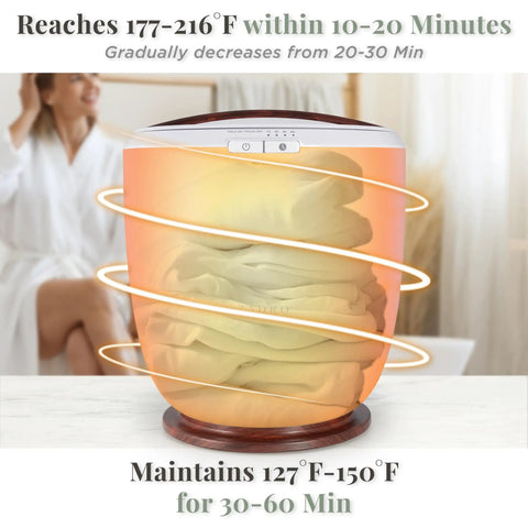 Countertop Towel Warmer With Stainless Steel Bucket For Spa And Bathroom, warming towels with heat indicator rings