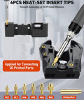 Dope 21 In 1 3D Printer Soldering Kit with 6 heatset nuts and interchangeable brass tips for connecting 3D printed parts