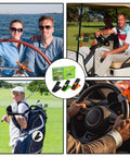 3 Pack Cigar Holders For Golf Carts Durable ABS Plastic Golf Cart Accessories Rust Resistant Cigar Gifts For Golfers Black Green Orange Color Options In Stock showcasing usage on golf carts, boats, and steering wheels.