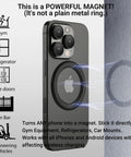 Magnetic Phone Mount With Sticky Base For PopSocket And Kindle, MagSafe Compatible, Over 2000Gs Magnet Strength, Black