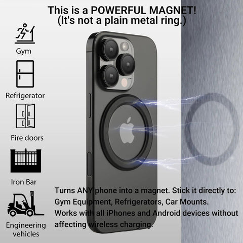 Magnetic Phone Mount With Sticky Base For PopSocket And Kindle, MagSafe Compatible, Over 2000Gs Magnet Strength, Black