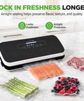 Automatic Vacuum Sealer For Food Storage With Starter Kit And Quick Start Guide Compact Kitchen Gadget sealing salmon