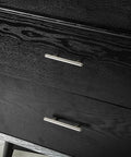 30 Pack 5 Inch Cabinet Pulls Brushed Nickel Stainless Steel Kitchen Cabinet Hardware With 3 Inch Hole Centers installed on black drawers