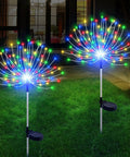 Outdoor Solar Firework Lights 120 LED 2 Pack Waterproof Garden Decor Multicolor Colorful Pathway And Flowerbed Lighting