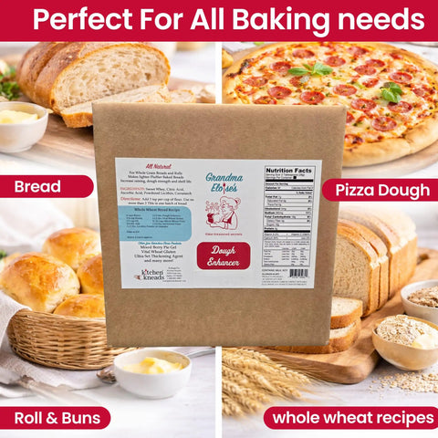 Dough Conditioner For Bread Baking 25 Lb Pack Boosts Rise Texture And Fluff Keeps Loaves Fresher Longer, packaging front