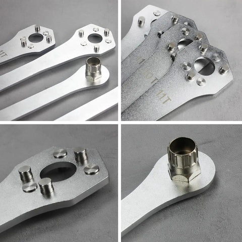 Cassette Removal Tool Set With Wrench And Lockring Tool For 10T And 11T Sprockets, Heavy Duty Bearing Steel Close-up