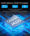 Intel Celeron J4125 processor on a circuit board, showing 4 cores, 2.7 GHz speed, for J4125 Micro Firewall Router With Quad 2.5 Gb Ethernet And 16 Gb Ram Packing 512 Gb Storage In A Quiet Fanless Frame That Runs Slick For Opnsense Gateways And Badass Homelab Projects.
