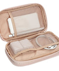 Travel Cord Organizer Case With Dual Layer Design For Chargers Cables Phone USB Drives And Small Gadgets Medium Pink Tech Organizer Bag With Elastic Straps And Zipper Mesh Pockets For Easy On The Go Storage
