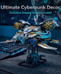 Mechanical Sea Turtle Gear Driven Model Kit With 1277 Pieces, Steampunk Ocean Animal With Moving Gears And LED Light, Technic Style Construction Toy For Adults And Teens 14 Plus, Epic Gift Built For Realistic Swimming Motion on display stand