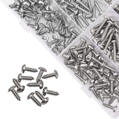 304 Stainless Steel Torx Security Screws Set Durable Tamper Resistant Button Head Hardware Kit With 214 Pieces, close-up view