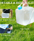 Collapsible Water Container With Spigot And Hook, BPA Free Foldable Water Jug, 20L/5.3 Gallon Capacity shown in use outdoors.
