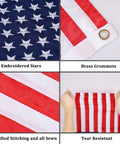 Boat Flag Kit 16 By 24 Inch United States Flag With 50 Embroidered Stars American Marine Grade All Weather Sewn Flag With Heavy Duty Clips