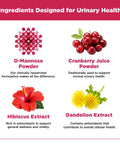 D Mannose Capsules 1000mg With Cranberry Extract Hibiscus And Dandelion For Urinary Tract Support ingredients list image