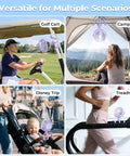 Rechargeable Battery Operated Stroller Fan Clip On For Car Seat Crib Treadmill Wagon And More Portable Baby Travel Essential