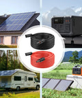 10 AWG Solar Extension Cable 2ft Black And 2ft Red Twin Wire, Male To Female Tinned Copper, used for RV and outdoor solar systems