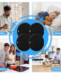 4 Pack Halo Replacement Filters For PureZone Halo Purifier PEAIRDSK with usage scenarios in office, bedroom, kitchen, living room.