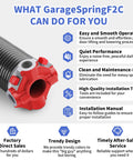 Heavy-Duty Garage Door Torsion Springs Set 225-2-25, 2-Inch Inside Diameter by 25-Inch Length with red hub and features list