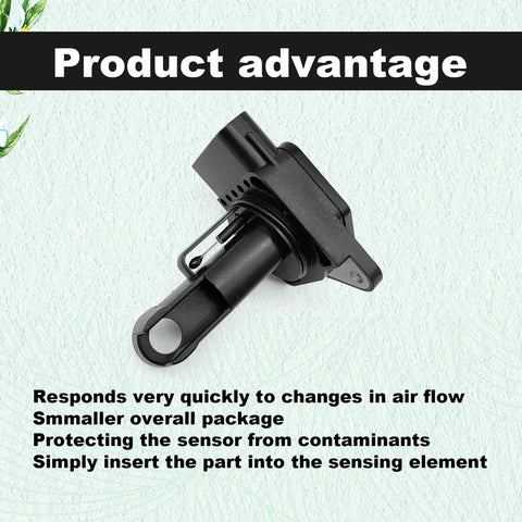 Toyota 22204-21010 Mass Air Flow Sensor for Camry 2002-2006, black plastic body, shown at an angle on light background