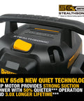 5 Gallon Wet And Dry Shop Vacuum With StealthSonic Quiet Motor 4 HP Power Ultra Quiet Poly Vacuum With 6 Dust Bags detail