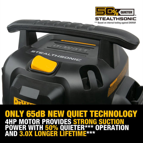 5 Gallon Wet And Dry Shop Vacuum With StealthSonic Quiet Motor 4 HP Power Ultra Quiet Poly Vacuum With 6 Dust Bags detail