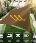 Sun Shade Sail Canopy 8x10 Rectangle for Outdoor Patio Backyard Lawn Garden Sandbox Mocha Color 95 Percent UV Block Shade Cover Durable 185 GSM HDPE With Reinforced Seams And Easy Corner D Ring Attachments installed in garden