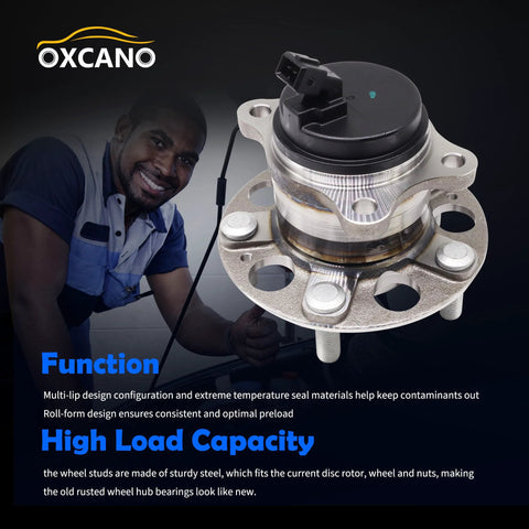 Rear Wheel Bearing And Hub Assembly With ABS For Hyundai Elantra 2017 2020 And Kona 2018 2022 5 Lug shown with speed sensor