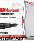 16mm fiberglass poles of 10x7ft Golf Net With Chipping Mat And Silk Target, foldable practice net components image