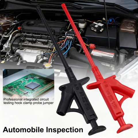 Professional Flexible Test Hook Clip Set For IC Probes And High Voltage Insulation, Grabbers And Jumpers For Multimeters And Clamp Meters, Ideal For Automobile Inspections, Red And Black
