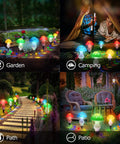 Dope Multicolor Solar Powered Mushroom Garden Lights With 50 LEDs, 23ft Outdoor Fairy String Lights in garden, camping, path, patio