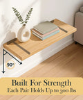 Beefy Ultra Strong Invisible Floating Shelf Brackets 8 Inch 4 Pack Heavy Duty Hidden Shelf Hardware Supports Up To 300 Lbs Kitchen Bathroom Fireplace Living Room Mantels for 8-inch wood shelf