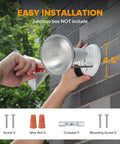 Easy installation of No Fuss And Tough As Nails 2 Pack Dual Head Outdoor Flood Lights Switch Controlled Waterproof Security Fixtures.